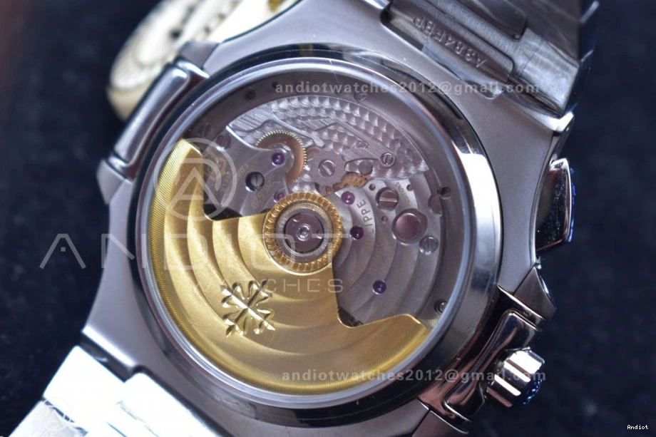 Nautilus PPF Mod Stk A7750 Date Wht SS Chrono SS 5980 0316